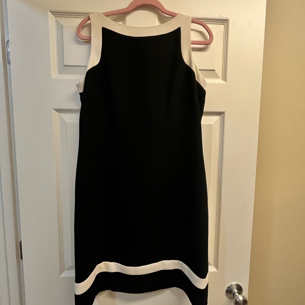 Elegant Black and White Sleeveless Dress